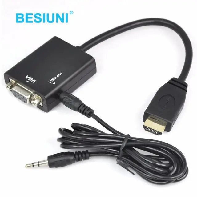 Alt view image 2 of 6 - 1080P HDMI-compatible to VGA Converter HD2VGA Digital to Analog Video Audio Converter Cable for Xbox 360 PS3 PS5 Laptop TV BoxLength: <=0.5m (0.5m and below)
Color: Black (with audio)