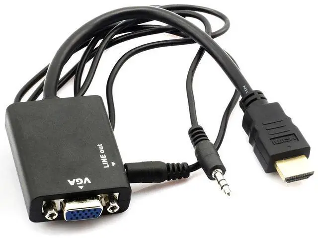 Alt view image 4 of 6 - 1080P HDMI-compatible to VGA Converter HD2VGA Digital to Analog Video Audio Converter Cable for Xbox 360 PS3 PS5 Laptop TV BoxLength: <=0.5m (0.5m and below)
Color: Black (with audio)