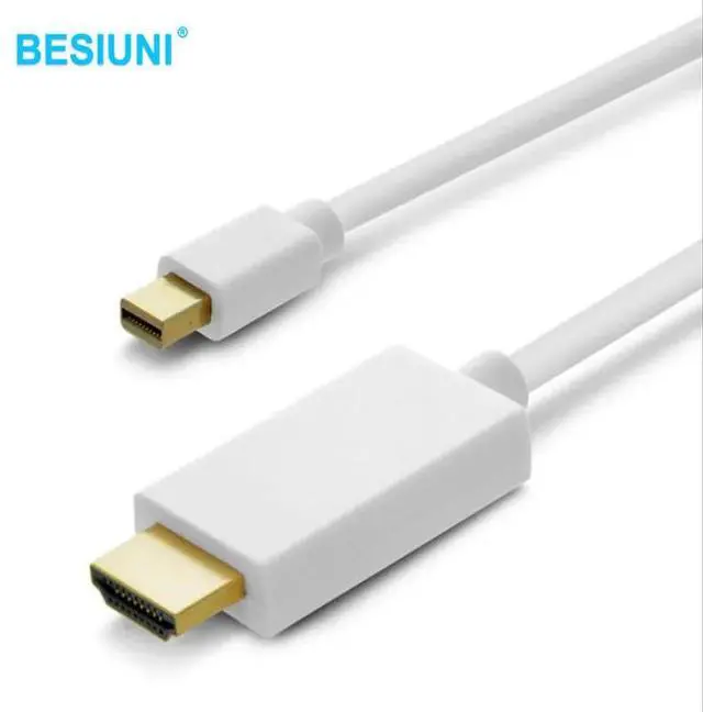 Alt view image 2 of 5 - BESIUNI 1.13M Thunderbolt Displayport Mini Display Port DP to HDMI-compatible Male Adapter cable For Apple Macbook Mac AirLength: 1.8m
Color: White (MINIDP 2 HDMI DP DVI)
