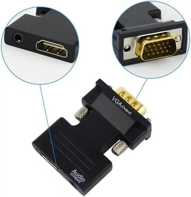 Alt view image 4 of 6 - HDMI-compatible to VGA Adapter Converter HD Female to VGA Male Audio Cable 1081P for PC Laptop TV Monitor ProjectorLength: <=0.5m (0.5m and below)
Color: Red (red)