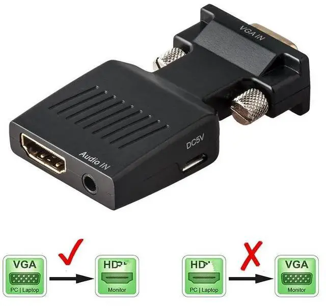 Alt view image 5 of 6 - VGA to HDMI-compatible Converter Adapter with USB Power audio 3.7mm for PC Laptop TV Box Computer Display ProjectorLength: <=0.5m (0.5m and below)
Color: White (vga to hd type2)