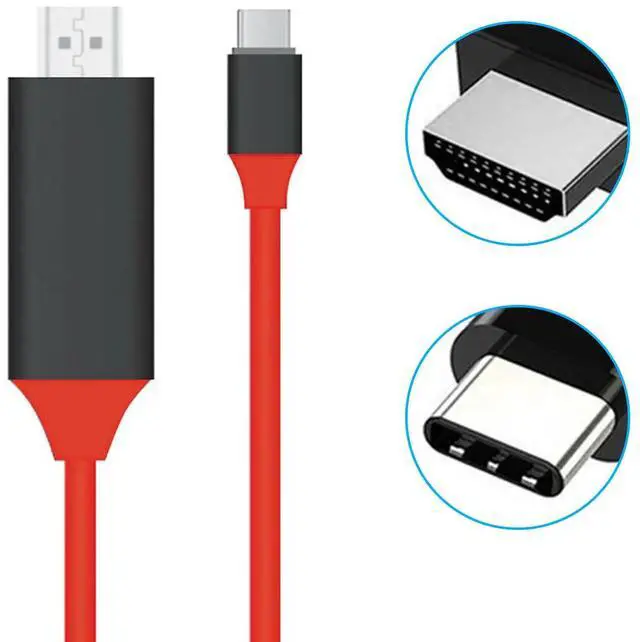 Alt view image 3 of 5 - USB C Type C To HDMI-compatible 2.0 Cable 4K HD Cable 4M Audio and Ethernet for HDTV / Projector High Speed CableLength: 2m
Color: Red (red)