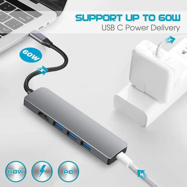 Alt view image 2 of 5 - USB C HUB Type C to 4K HDMI-compatible USB3.0 PD Charging Thunderbolt 4 Dock for Macbook Laptop phoneLength: <=0.5m (0.5m and below)
Color: Red (3 IN 1 HUB)