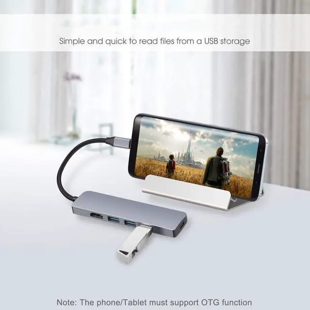 Alt view image 5 of 5 - USB C HUB Type C to 4K HDMI-compatible USB3.0 PD Charging Thunderbolt 4 Dock for Macbook Laptop phoneLength: <=0.5m (0.5m and below)
Color: Red (3 IN 1 HUB)