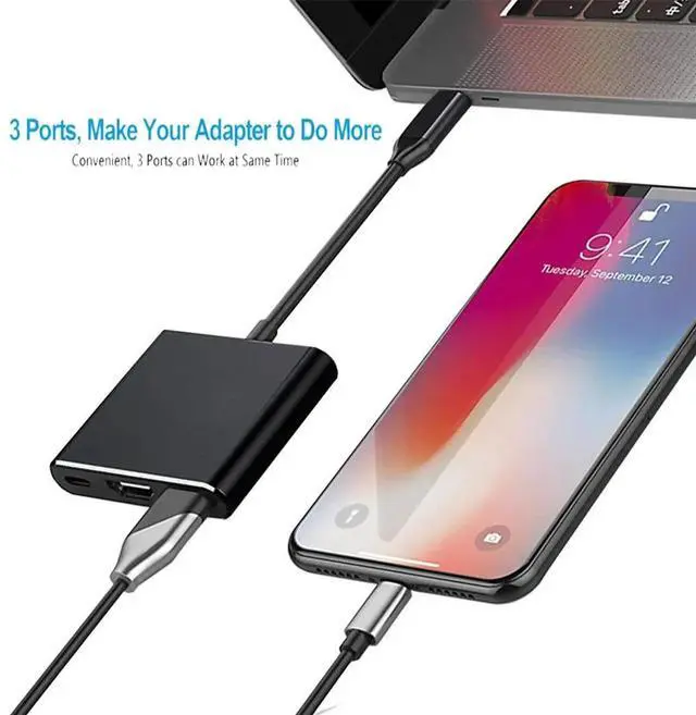 Alt view image 5 of 6 - USB C Hub Dock Type C to USB3.0 4K HDMI-compatible PD Adapter Splitter Converter for  Macbook Pro Samsung S9 S10 Huawei P20 P31Color: Grey