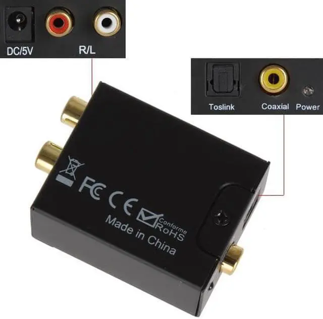 Alt view image 5 of 6 - 3.5MM Jack 3*RCA Digital to Analog Audio Converter Amplifier Decoder Optical Fiber Coaxial Signal to Analog Stereo Audio AdapterLength: <=0.5m (0.5m and below)
Color: Black (only convert)