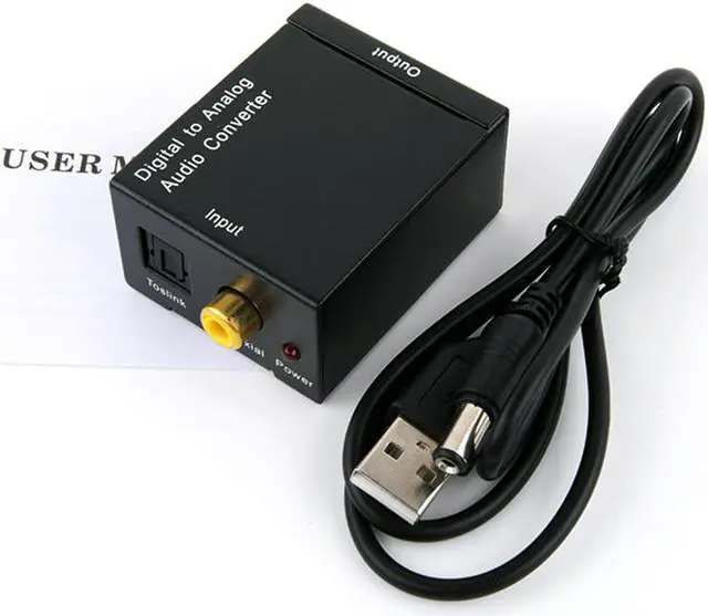 Alt view image 4 of 6 - 3.5MM Jack 3*RCA Digital to Analog Audio Converter Amplifier Decoder Optical Fiber Coaxial Signal to Analog Stereo Audio AdapterLength: <=0.5m (0.5m and below)
Color: Black (only convert)