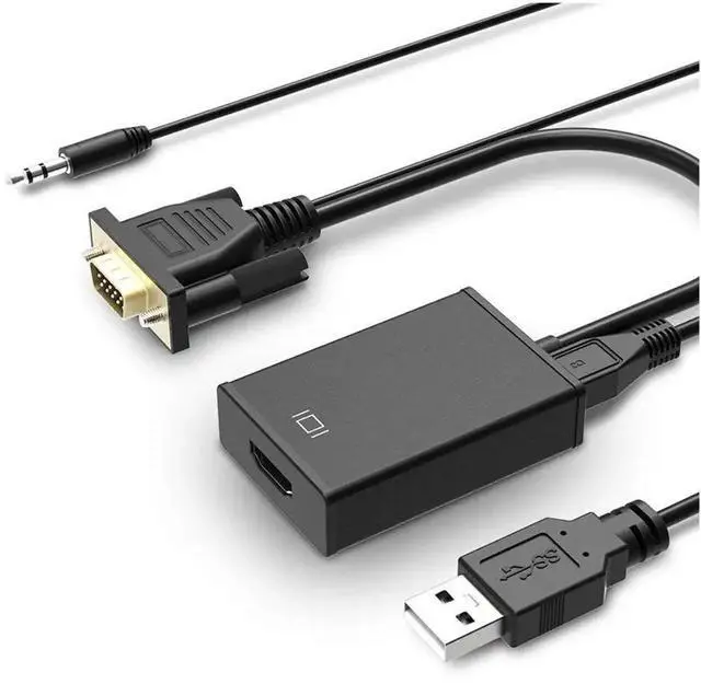 Alt view image 4 of 6 - VGA to HDMI-compatible Converter Adapter Output 1080P HD with Audio VGA2HD TV AV to HDTV Video Cable Converter Adapter for TV PCLength: Other (VGA to HD)
Color: Black (type 2)