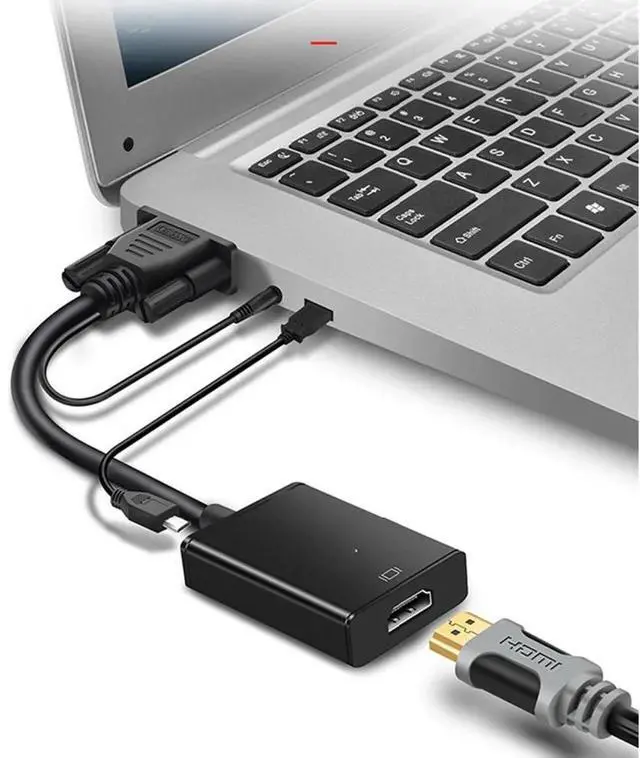 Alt view image 3 of 6 - VGA to HDMI-compatible Converter Adapter Output 1080P HD with Audio VGA2HD TV AV to HDTV Video Cable Converter Adapter for TV PCLength: Other (VGA to HD)
Color: Black (type 2)