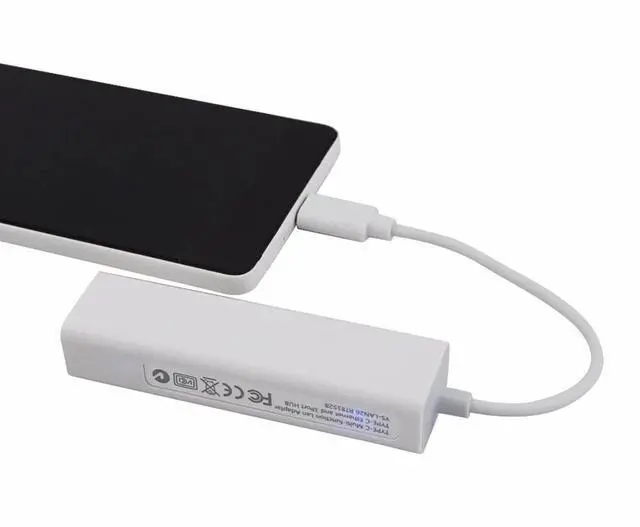 Alt view image 3 of 5 - Type C 3.1 USB HUB 3 Ports To RJ45 Ethernet Network LAN Adapter USB2.0 Hub Splitter For Notebook Smartphone PC Accessories