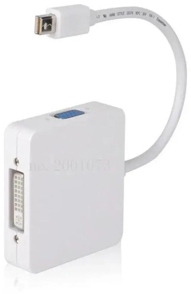 Alt view image 2 of 6 - 3 in 5 Mini DP DisplayPort to HDMI-compatible VGA DVI Adapter Mini DP Cable Converter for MacBook Pro Air Mini DisplayPortLength: <=0.5m (0.5m and below)
Color: White (MINI DP TO VGA)