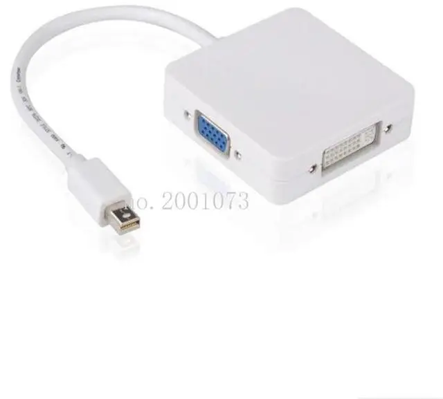 Alt view image 3 of 6 - 3 in 5 Mini DP DisplayPort to HDMI-compatible VGA DVI Adapter Mini DP Cable Converter for MacBook Pro Air Mini DisplayPortLength: <=0.5m (0.5m and below)
Color: White (MINI DP TO VGA)