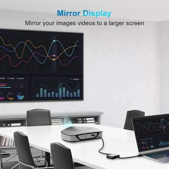 Alt view image 3 of 5 - HDMI-compatible To VGA HD Adapter HD VGA Splitter Dual Display At Same Time with audio for Pc Laptop Ultrabook