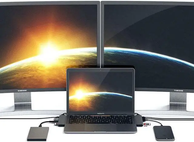 Alt view image 4 of 6 - USB C Hub Thunderbolt 3 Dock with HDMI-compatible Adapter TF SD Reader PD 3.0 for for MacBook Pro/Air 2018 - 2020Length: <=0.5m (0.5m and below)
Color: Grey (7 in 1 hub type 1)