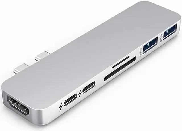 Alt view image 5 of 6 - USB C Hub Thunderbolt 3 Dock with HDMI-compatible Adapter TF SD Reader PD 3.0 for for MacBook Pro/Air 2018 - 2020Length: <=0.5m (0.5m and below)
Color: Grey (7 in 1 hub type 1)