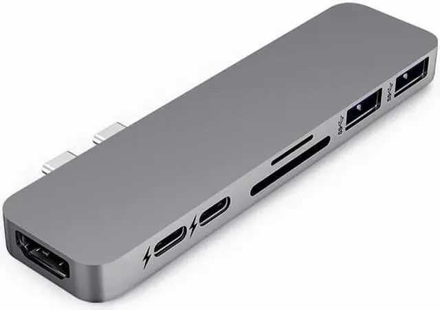 Alt view image 6 of 6 - USB C Hub Thunderbolt 3 Dock with HDMI-compatible Adapter TF SD Reader PD 3.0 for for MacBook Pro/Air 2018 - 2020Length: <=0.5m (0.5m and below)
Color: Grey (7 in 1 hub type 1)