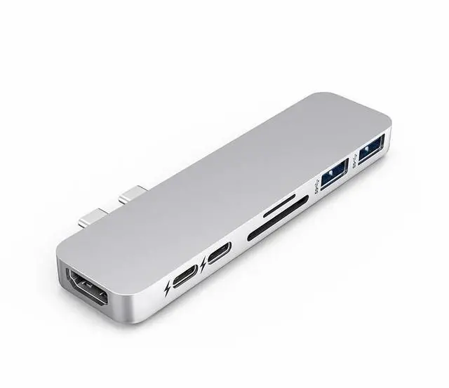 Alt view image 5 of 6 - USB C Hub Thunderbolt 3 Dock with HDMI-compatible Adapter TF SD Reader PD 3.0 for for MacBook Pro/Air 2018 - 2022Length: <=0.5m (0.5m and below)
Color: Blue (6 in 1 hub grey)