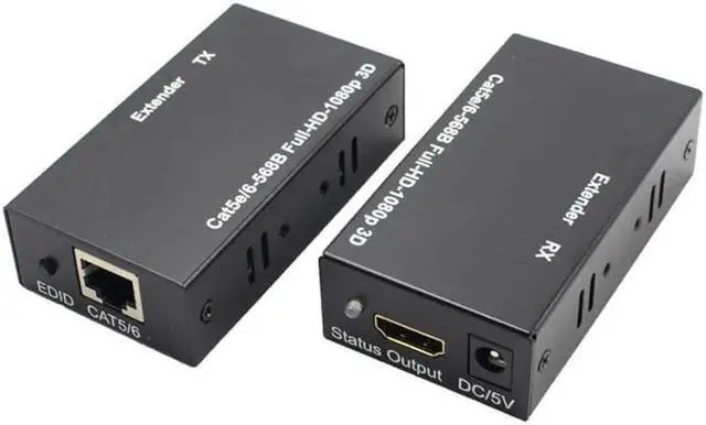 Alt view image 3 of 6 - 60M HDMI-compatible Extender Cat5e Cat 6 Ethernet IP TCP signal HD to Lan Converter 1080p 4D Transmitter Receiver TX RXLength: 80 m(usb cable)
Color: White (dual power)