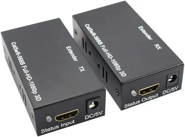 Main image of 60M HDMI-compatible Extender Cat5e Cat 6 Ethernet IP TCP signal HD to Lan Converter 1080p 4D Transmitter Receiver TX RXLength: 80 m(usb cable)
Color: White (dual power)