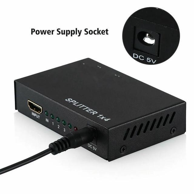 Alt view image 4 of 6 - 3D 1080P HDMI-compatible Splitter HDCP 1 in 4 out Power Signal Amplifier 1x6 Audio Spliter Switch HD Converter AdapterLength: 2m (Usb charge)
Color: Other (1x4 Splitter)
