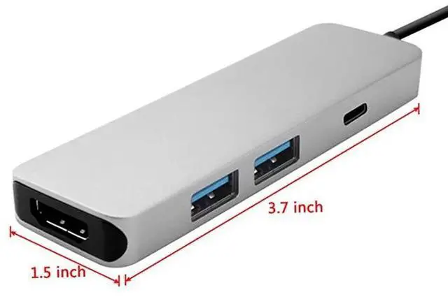 Alt view image 5 of 6 - USB 3.1 Type-C Hub To HDMI-compatible 4K Thunderbolt 3 USB C with Usb3.0 TF SD Reader Slot PD for MacBook Pro/Air/Huawei MateColor: Blue (3 in 1 hub black)
