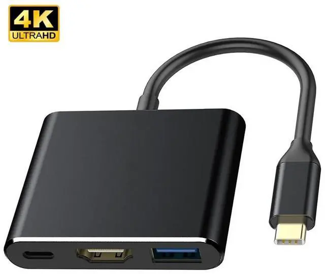 Alt view image 6 of 6 - USB 3.1 Type-C Hub To HDMI-compatible 4K Thunderbolt 3 USB C with Usb3.0 TF SD Reader Slot PD for MacBook Pro/Air/Huawei MateColor: Blue (3 in 1 hub black)