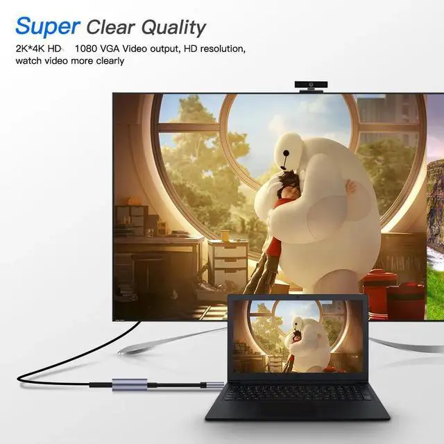 Alt view image 5 of 6 - Type C Dock Adapter Thunderbolt 3 USB C Hub To HDMI-compatible VGA 3.5mm Jack USB3.0 PD Splitter for MacBook Pro Laptop PhoneColor: Red (4 in 1 hub)