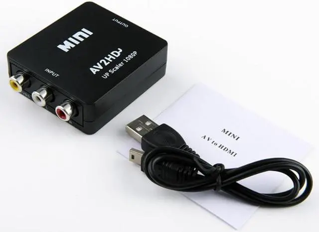 Main image of HDMI-compatible to AV Scaler Adapter Video Composite Converter HDMI-compatible to RCA CVSB L/R Video Mini HD2AVLength: 1.5m (hd to av adapter)
Color: Black (black)