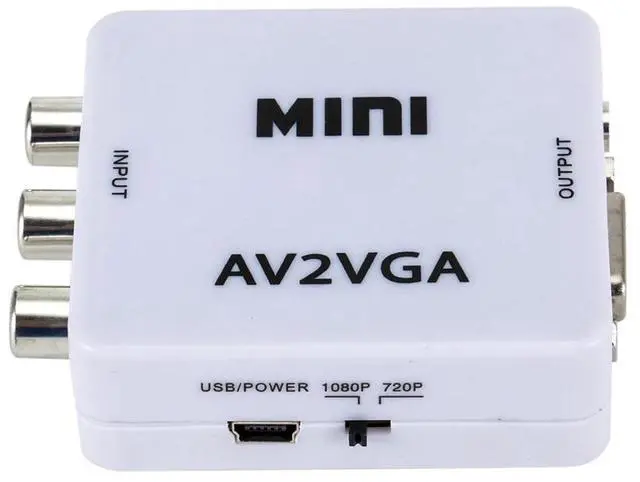 Alt view image 5 of 6 - 1080P Mini Video Convertor RCA AV to VGA Video Converter Conversor with 3.5mm Audio AV2VGA / CVBS + Audio to PC HDTVColor: Black (AV to VGA)