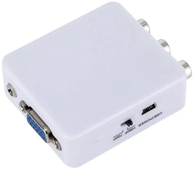 Alt view image 6 of 6 - 1080P Mini Video Convertor RCA AV to VGA Video Converter Conversor with 3.5mm Audio AV2VGA / CVBS + Audio to PC HDTVColor: Black (AV to VGA)