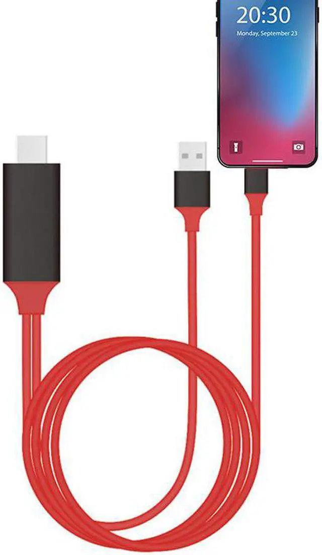 Main image of Lighting to HDMI-compatible Splitter Cable Converter 1080P Digital AV Adapter Phone Accessories for iPhone iPad To TVLength: 2m
Color: Red (red)