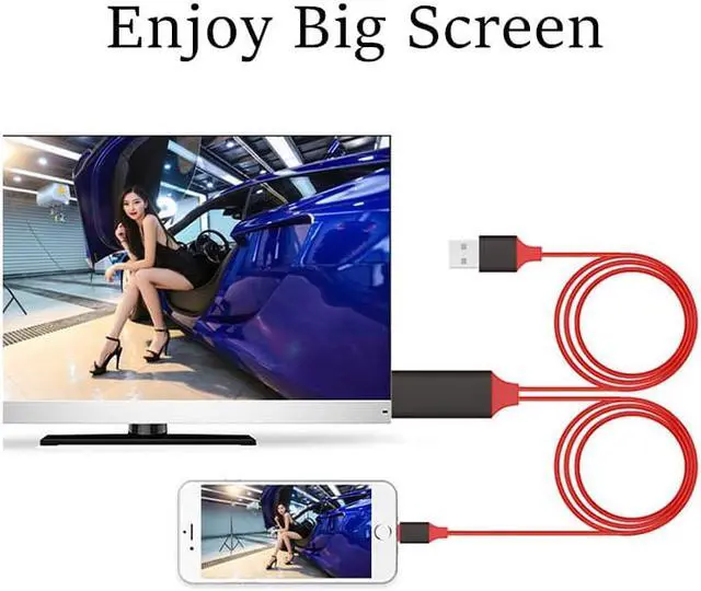 Alt view image 4 of 6 - Lighting to HDMI-compatible Splitter Cable Converter 1080P Digital AV Adapter Phone Accessories for iPhone iPad To TVLength: 2m
Color: Red (red)