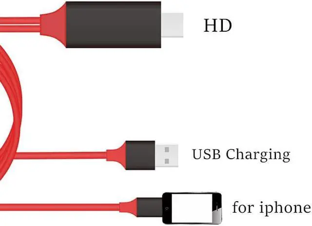 Alt view image 2 of 6 - Lighting to HDMI-compatible Splitter Cable Converter 1081P Digital AV Adapter Phone Accessories for iPhone iPad To TVLength: 2m
Color: Black (Grey)