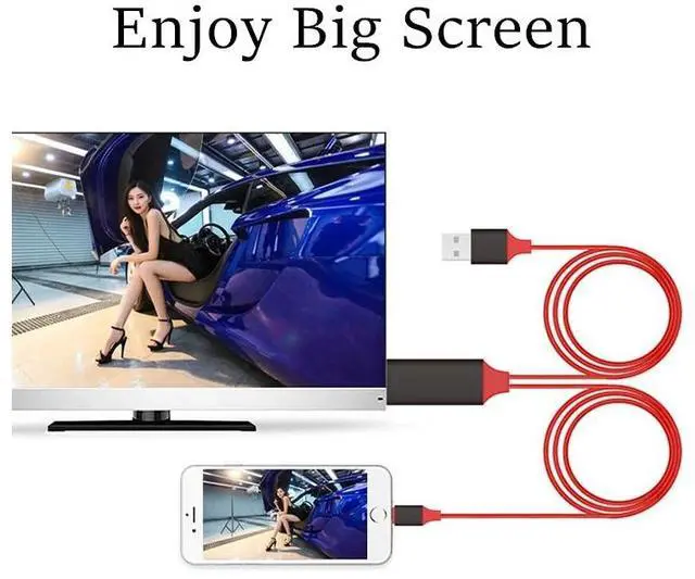 Alt view image 4 of 6 - Lighting to HDMI-compatible Splitter Cable Converter 1081P Digital AV Adapter Phone Accessories for iPhone iPad To TVLength: 2m
Color: Black (Grey)