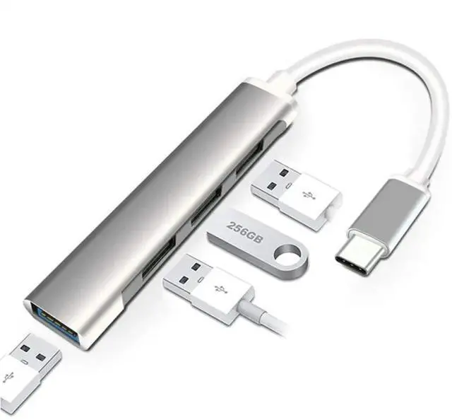 Alt view image 5 of 6 - USB C To VGA HDMI-compatible Adapter 4K Type C USB-C HUB Video Converters Adapter for MacBook Pro/Air/Huawei MateLength: <=0.5m (0.5m and below)
Color:Other(2 in 1 silver)