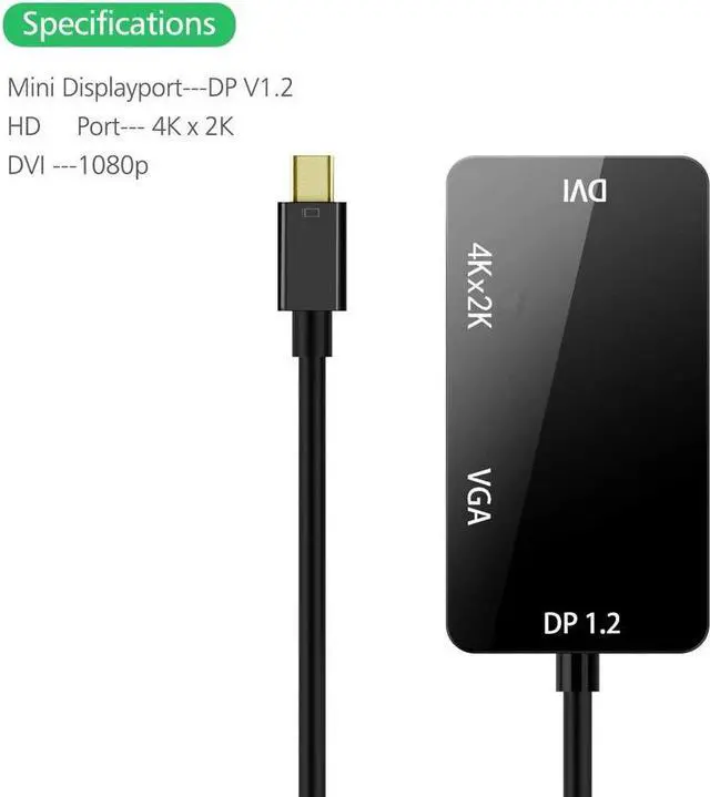 Main image of Thunderbolt 2 dock hub Mini Displayport to VGA HDMI-compatible 4K Dvi Adapter converter for macbook Mac book pro Surface