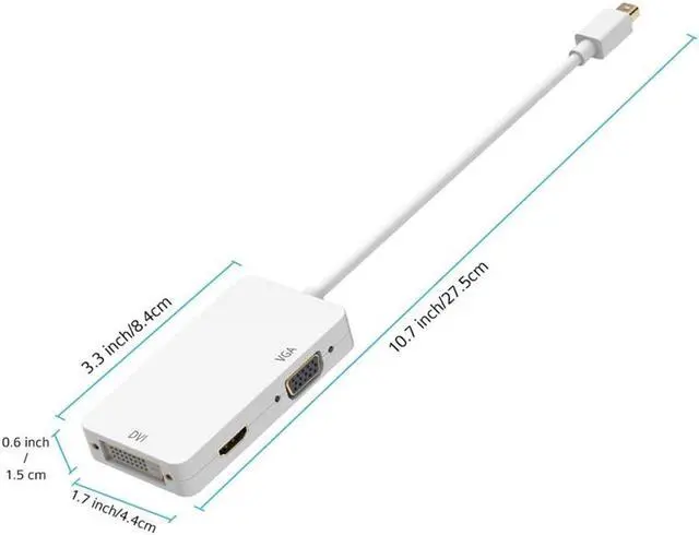 Alt view image 3 of 5 - Thunderbolt 2 dock hub Mini Displayport to VGA HDMI-compatible 4K Dvi Adapter converter for macbook Mac book pro Surface