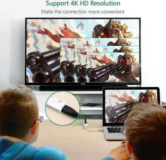 Alt view image 4 of 5 - Thunderbolt 2 dock hub Mini Displayport to VGA HDMI-compatible 4K Dvi Adapter converter for macbook Mac book pro Surface