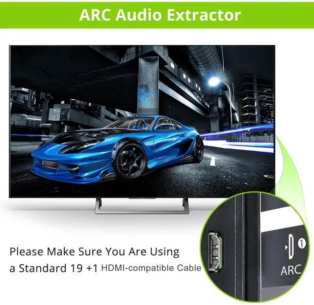 Alt view image 4 of 5 - ARC DAC Converter Adapter HDMI-compatible Audio Return Channel Digital Optical SPDIF Coaxial to Analog 3.5mm L/R Stereo
