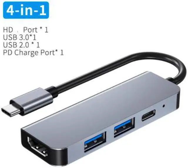 Main image of USB C Hub Type C to 4K HDMI-compatible USB C 3.0 Dock SD TF Card Reader Adapter Hub for MacBook Samsung S21 Dex Xiaomi 10 TV PS7Color: Blue (4 in 1 hub)