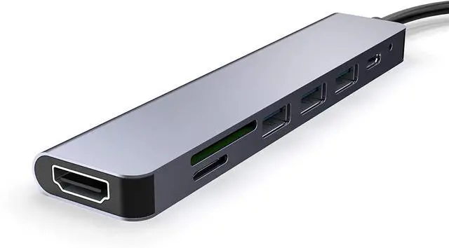 Alt view image 4 of 6 - USB C Hub Type C to 4K HDMI-compatible USB C 3.0 Dock SD TF Card Reader Adapter Hub for MacBook Samsung S21 Dex Xiaomi 10 TV PS10Color: Grey (5 in 1)