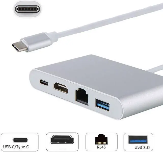 Main image of Type C Thunderbolt 3 to HDMI-compatible Lan Ethernet Adapter USB-C PD USB 3.0 Hub for MacBook Galaxy S8 Huawei Mate10Length: <=0.5m (0.5m and below)
Color: Other (4 in 1 hub)