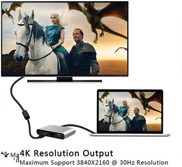 Alt view image 6 of 6 - Type C Thunderbolt 3 to HDMI-compatible Lan Ethernet Adapter USB-C PD USB 3.0 Hub for MacBook Galaxy S8 Huawei Mate12Length: <=0.5m (0.5m and below)
Color: White (3 in 1 hub)