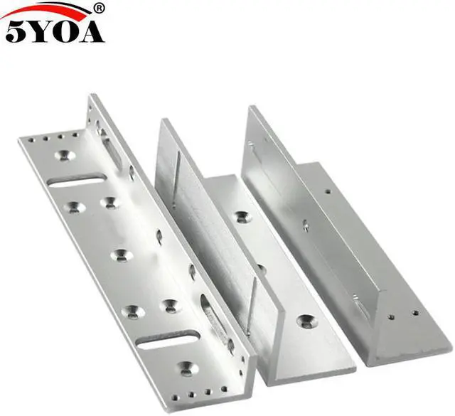 Alt view image 2 of 6 - 180/280/350/500kg Z&L Bracket Magnetic Electromagnetic Lock LZ 350lbs Inward door with wooden metal door Access Control System(1pc 180kg L Bracket)