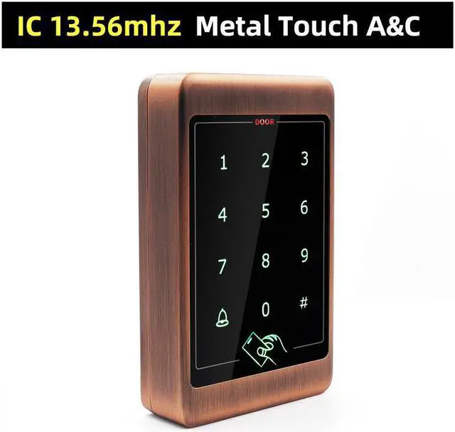 Main image of Metal Touch Access Control System RFID Keypad Electric Door Lock Magnetic Controller ID 125khz IC 13.56mhz(Red IC wide)