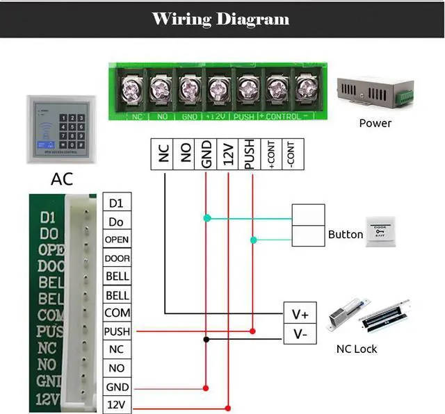 Alt view image 4 of 6 - RFID Access Control System Device Machine Security Proximity Entry Door Lock Quality(AC and Cover 10Keys)