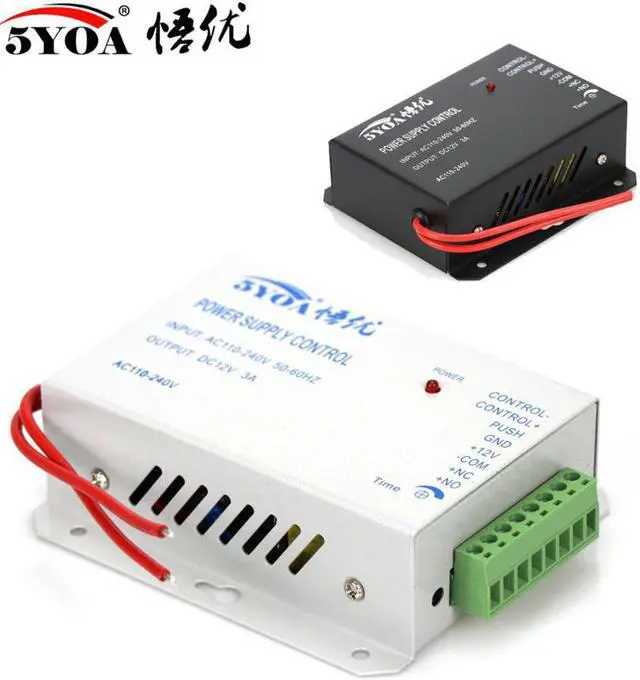 Alt view image 2 of 6 - DC 12V Door Access Control system Switch Power Supply 3A 5A AC 110~240V for RFID Fingerprint Access Control Machine Device(12V3A Black Power)
