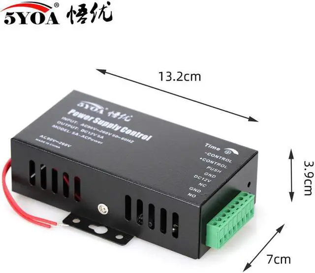 Alt view image 5 of 6 - DC 12V Door Access Control system Switch Power Supply 3A 5A AC 110~240V for RFID Fingerprint Access Control Machine Device(12V3A Black Power)