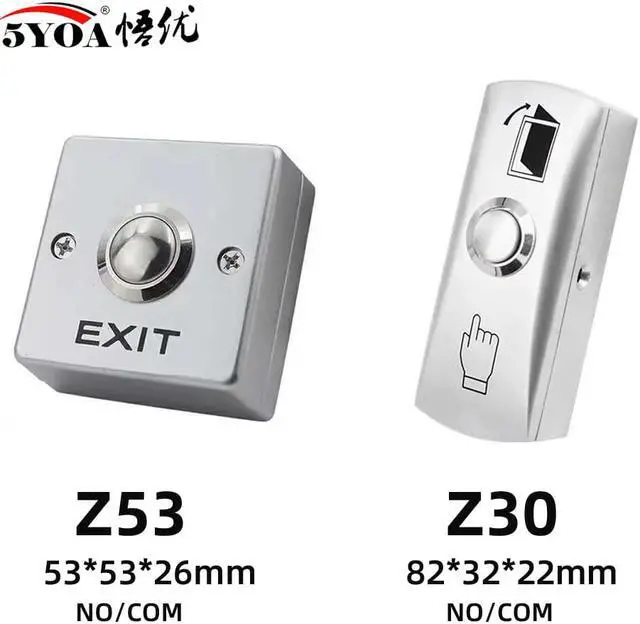 Alt view image 6 of 6 - Door Exit Push Button Release Switch Opener NO COM NC LED light For Door Access Control System Entry Open Touch(K1Button)