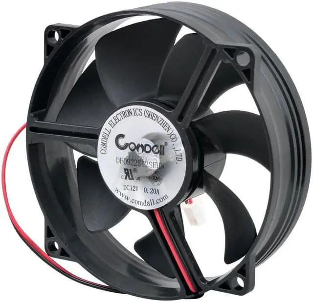 Alt view image 3 of 4 - DF0922512SEHN 92mm 80mm fan 92x92x25mm 80x80x25mm DC12V 0.20A 2pin Round cooling fan for case